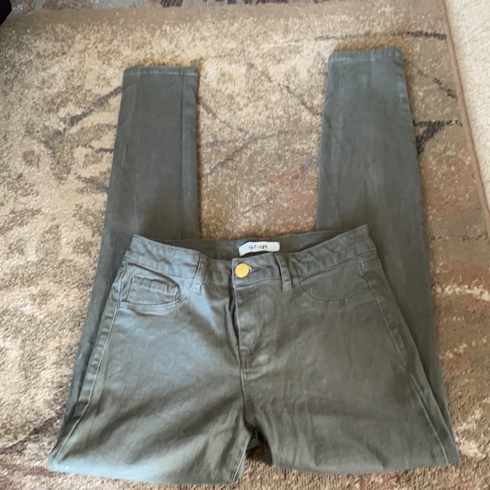 Refuge Olive Green High Waisted Jeggings - Picture 4 of 4